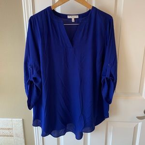 Chaus Royal Blue Blouse 1X - Womens